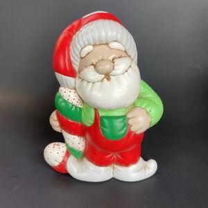 Vintage Ceramic Happy Santa Clause Figurine 4 1/2" Tall Marked SB